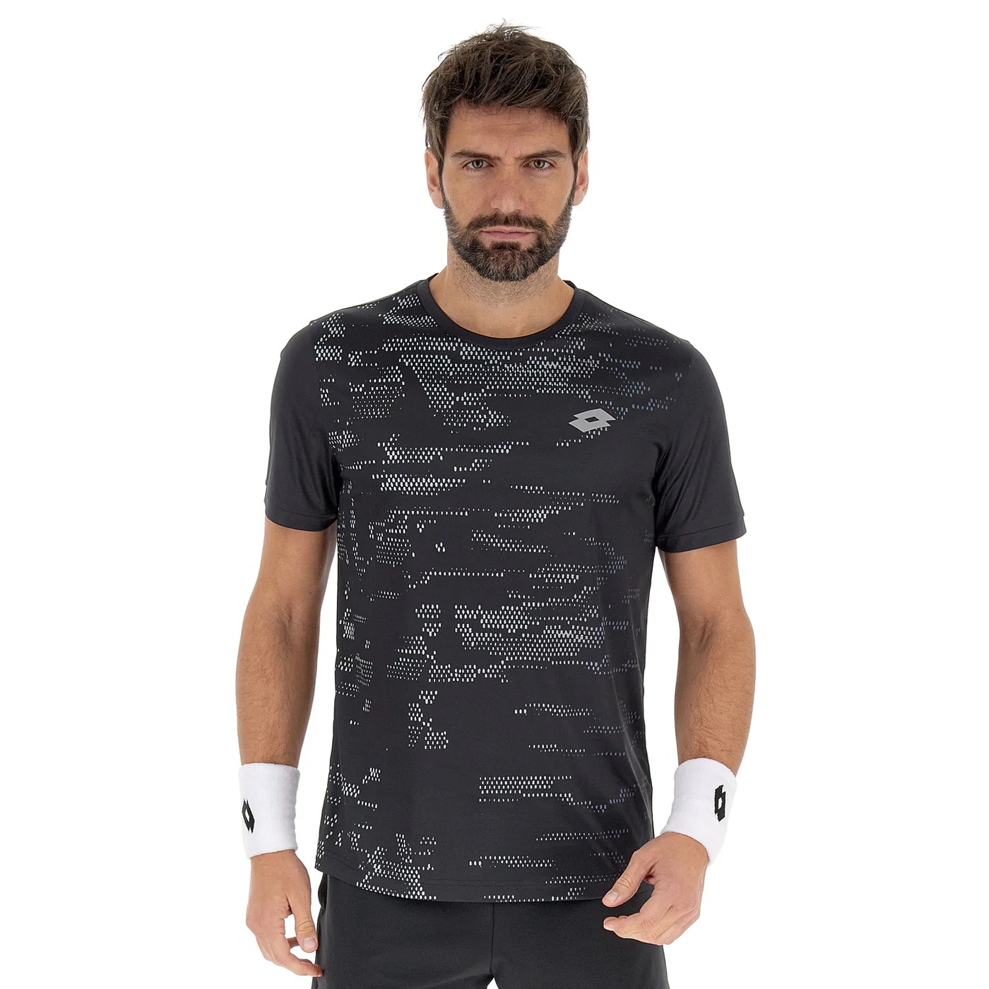Marškinėliai LOTTO Superrapida D2 Man All Black Padel T-shirt LOTTO Superrapida D2 Man Black - Image 1