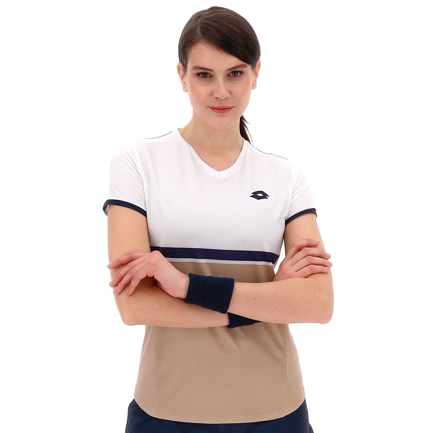 Marškinėliai LOTTO Tech W V D1 Woman Irish Beige Padeļa krekls LOTTO Tech W V D1 Woman Irish Beige - Image 1