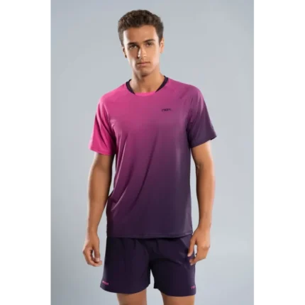 Padel T-shirt NOX Pro Men Blackberry Rose Degraded
